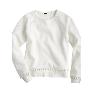 J.Crew Ivory Pom Pom Sweatshirt​​​